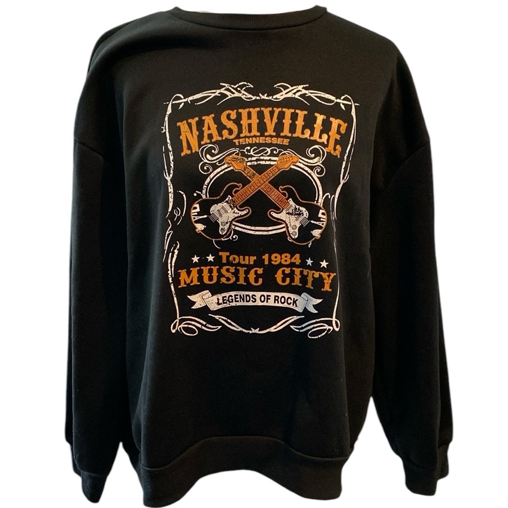 Black “Nashville Tennessee Tour 1984 Music City Legends of Rock Sweatshirt